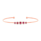 0.14ct Diamond & 0.28ct Ruby 14k Rose Gold Bangle